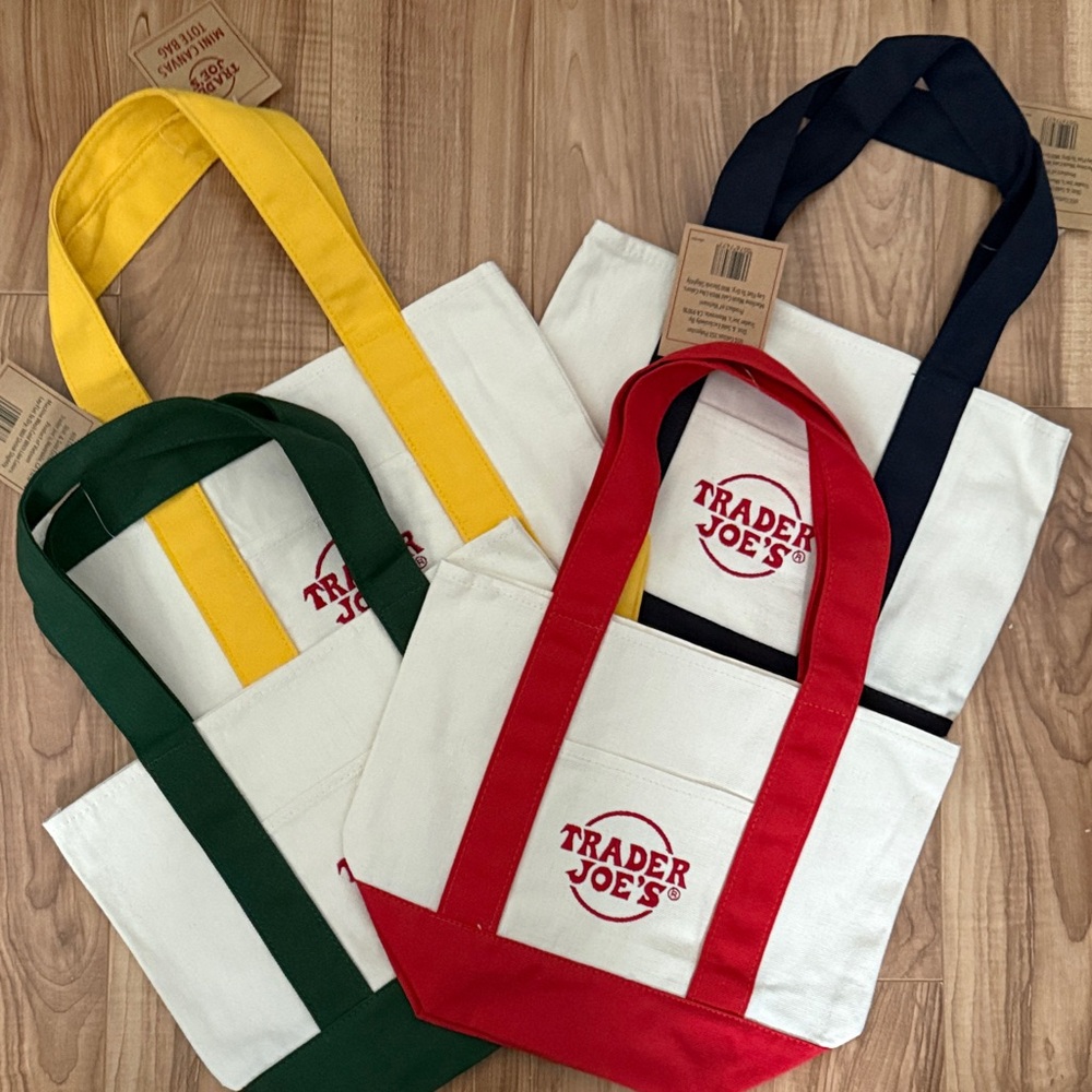 Trader Joe's Canvas Mini Tote Bags Set